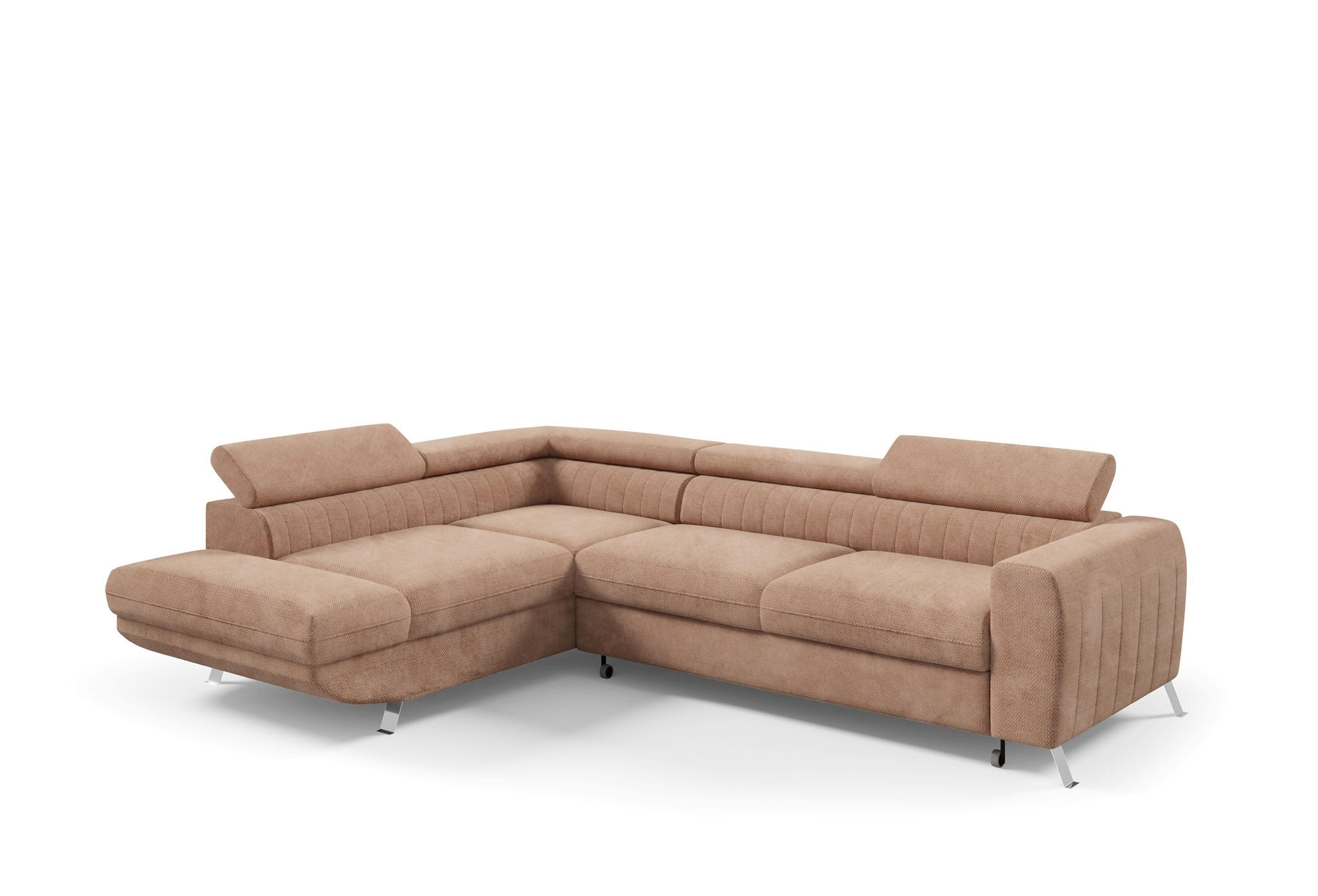 ECKSOFA Marios Mit Schlaffunktion - Rotbraun, Holzwerkstoff/Textil (260/202cm) - Fun Möbel