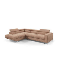ECKSOFA Marios Mit Schlaffunktion - Rotbraun, Holzwerkstoff/Textil (260/202cm) - Fun Möbel