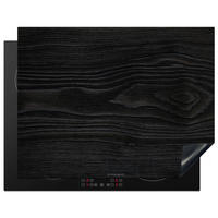 HERDABDECKPLATTE Schwarz - Holzoptik 77x59 cm - Schwarz, Kunststoff (77/0.2/59cm) - MuchoWow