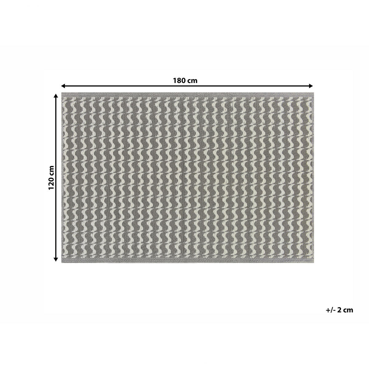 OUTDOOR-TEPPICH Tumkur 180/120 cm - Grau, Kunststoff (120/180cm) - Beliani