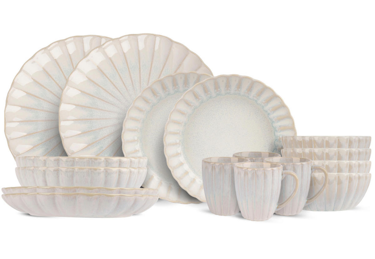 GESCHIRRSET16-TEILIG GESCHIRRSETAstera Pure - 16-teilig / 4 Personen - 4 Speiseteller, 4 SUPPENTELLER, 4 Schalen und 4 Tassen - Weiß, Keramik (2/2/1cm) - Cosy & Trendy