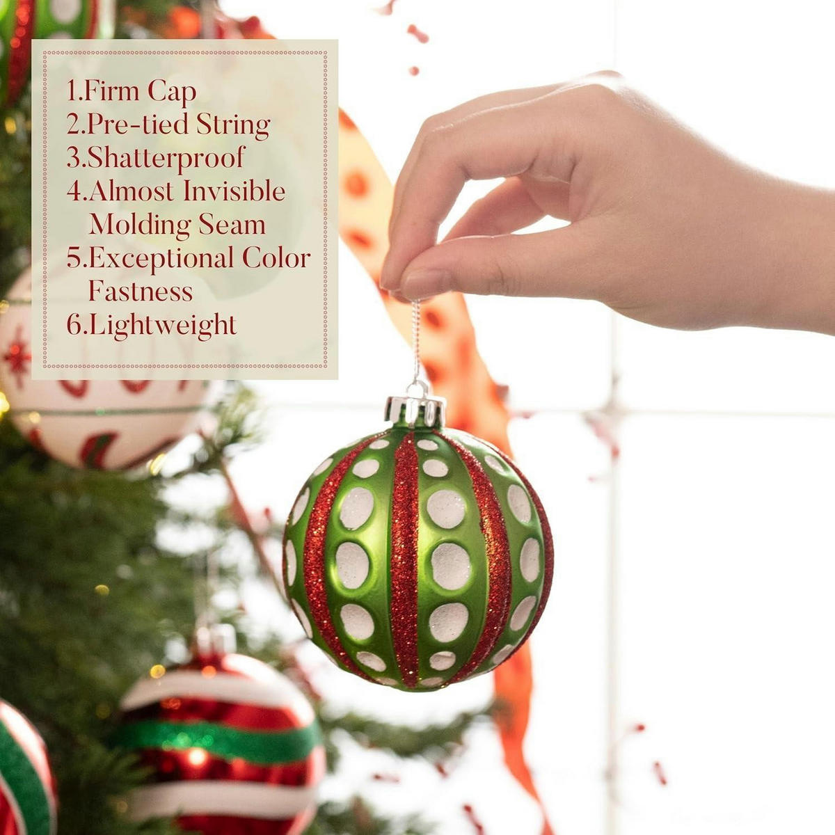 WEIHNACHTSKUGELN 16-teiliges Set 8 cm Rot Grün Weiß - Multicolor, Kunststoff (8/8/8cm)