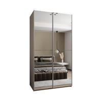 SCHWEBETÜRENSCHRANK 245,5/140/64 2-türig - Kaschmir/Silberfarben, Holz/Metall (140/245/64cm) - Abiks Möbel