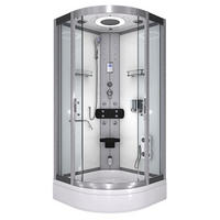 DAMPFDUSCHE Duschkabine D58-60T2-EC Weiß 100x100 - Weiß, Glas/Kunststoff (100/100/225cm) - AcquaVapore by Sandra Jentho