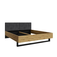 BETT URSENA 31 – 160×200 cm ohne Bettkasten Schwarz Graphit / Artisan Eiche - Schwarz, Holzwerkstoff (160/200cm) - Milaros Markt