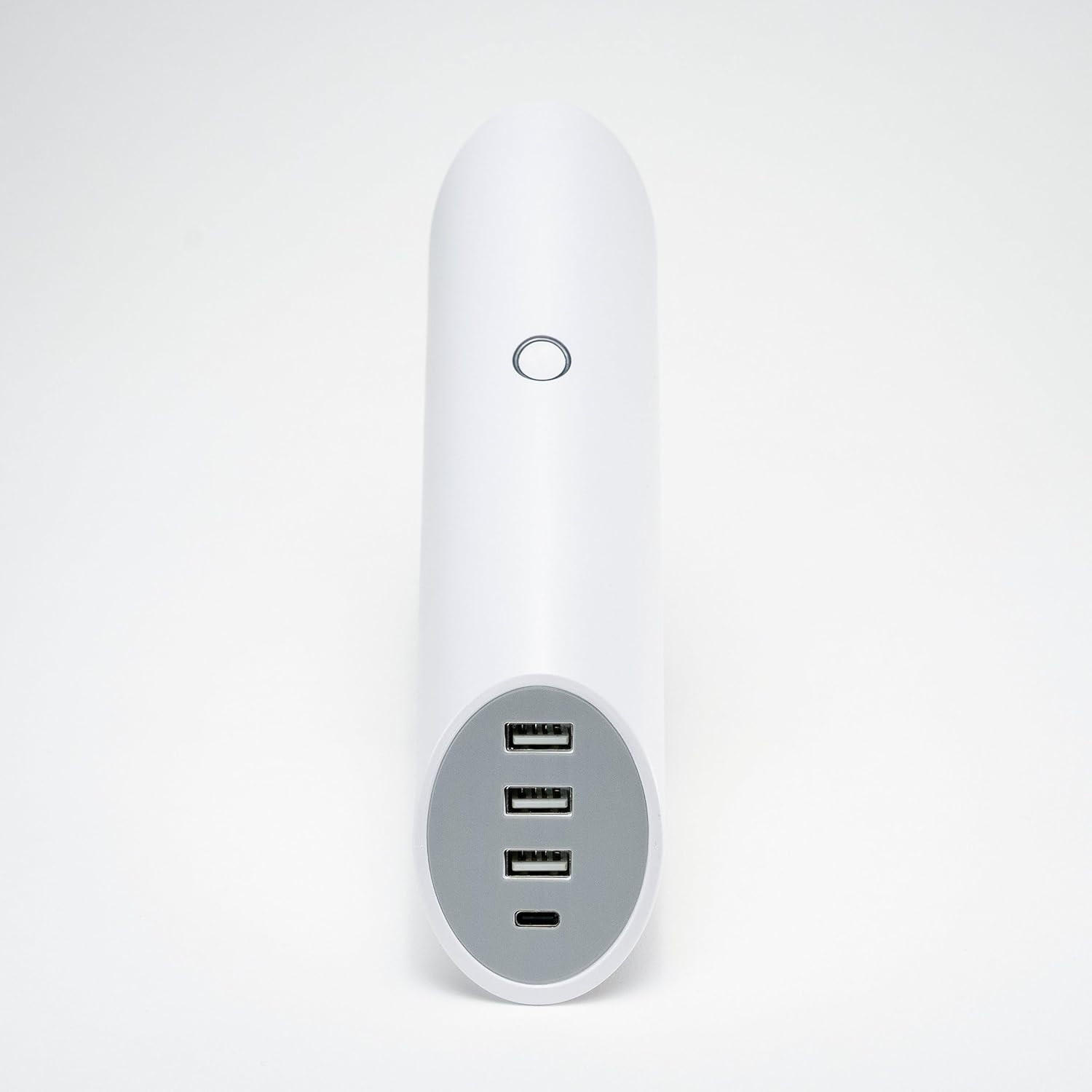 SPOTLIGHT Wallcharger Nachtlicht dimmbar 4x USB-Ports Ø 5x21cm weiß - Weiß, Kunststoff (5/5/21cm) - Northpoint