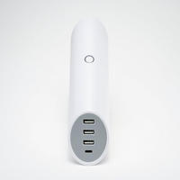 SPOTLIGHT Wallcharger Nachtlicht dimmbar 4x USB-Ports Ø 5x21cm weiß - Weiß, Kunststoff (5/5/21cm) - Northpoint