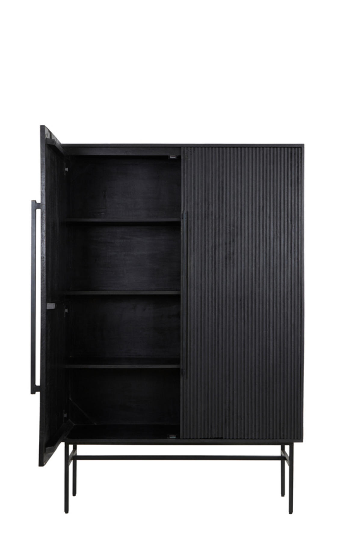 SCHRANK Abage Schwarz 120/40/180 cm - Schwarz, Holz (40/180/120cm) - Light & Living