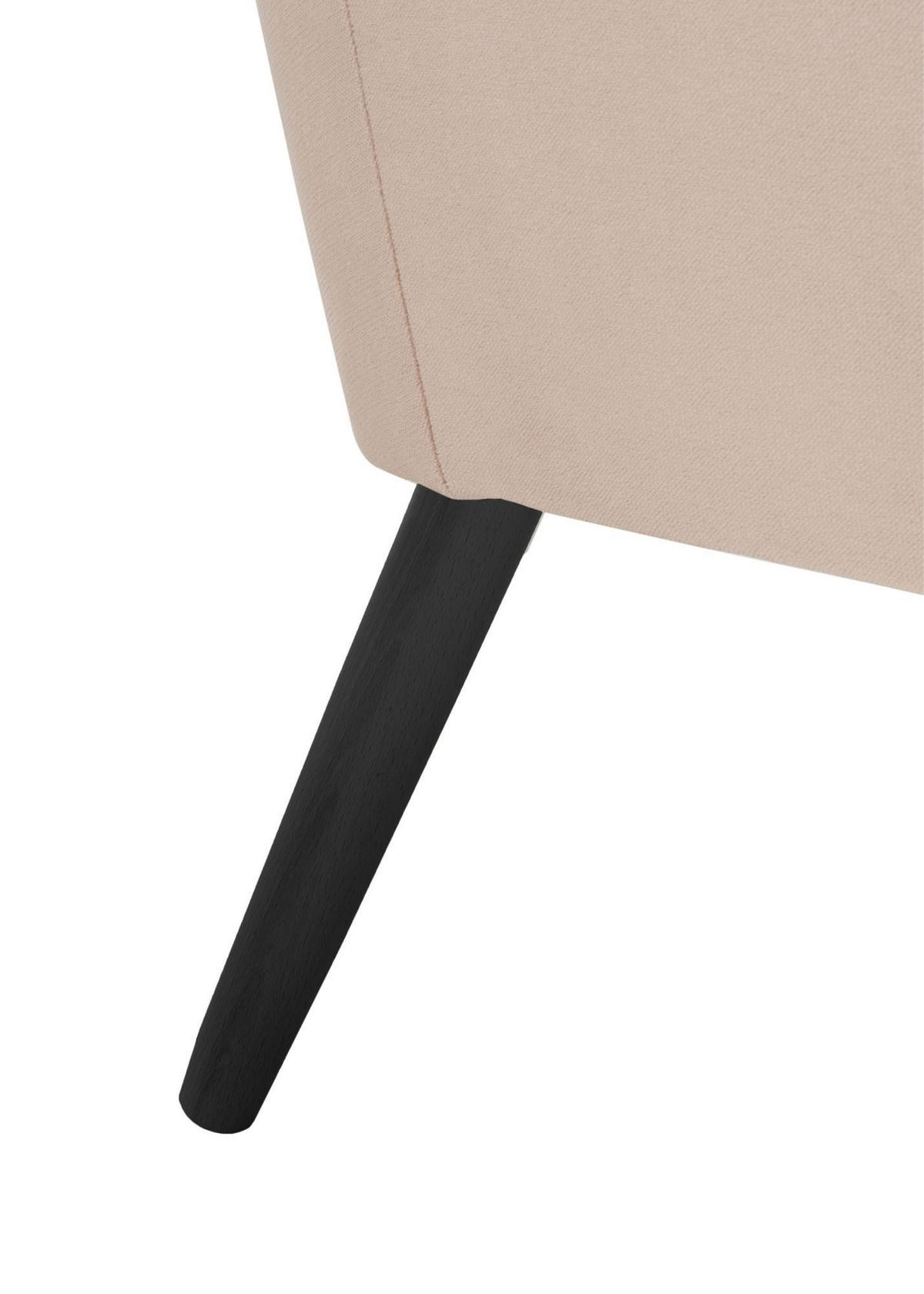 SESSEL Kachka Bezug Samtvelour Buche schwarz / sand - Sandfarben/Buche Kolonial, Kunststoff (71/81/67cm) - 58aufmkessel