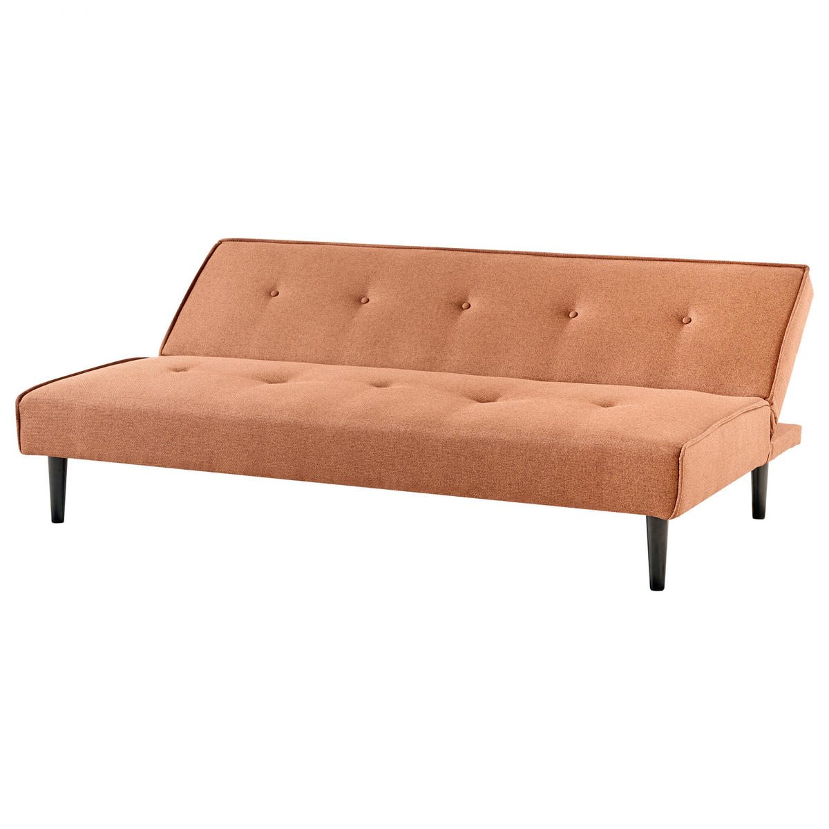 3-SITZER-SCHLAFSOFA goldbraun/schwarz Visby - Schwarz/Braun, Textil (180/80/92cm) - Beliani