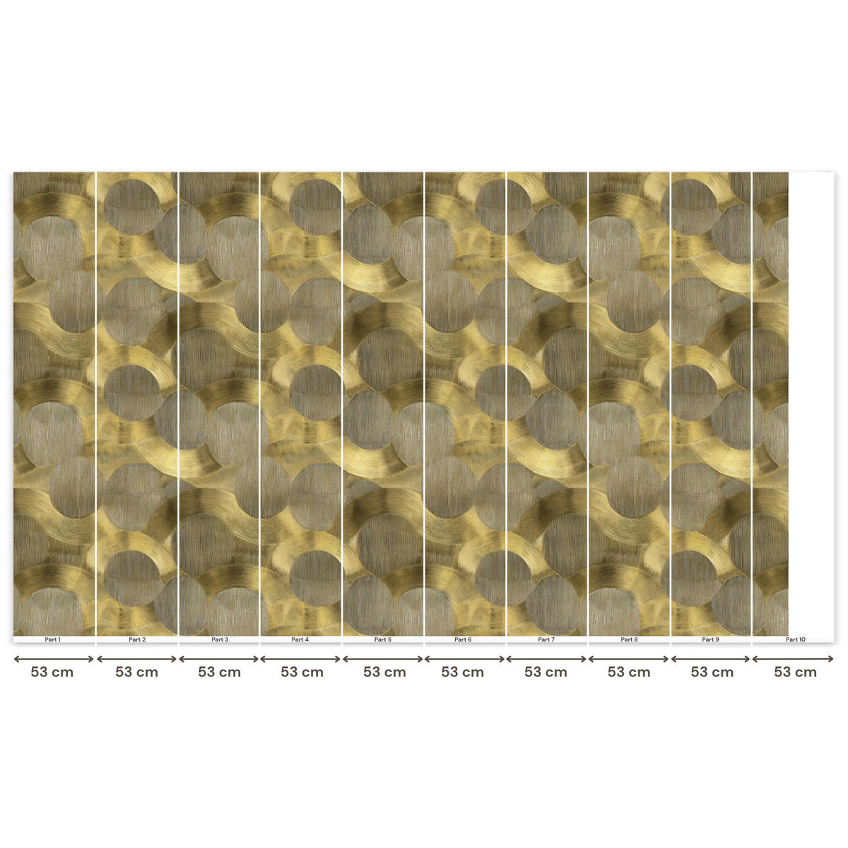 TAPETE - Modern - Geometrisch - Gold - 500x300 cm - Goldfarben, Papier (500/300cm) - OnlyWow