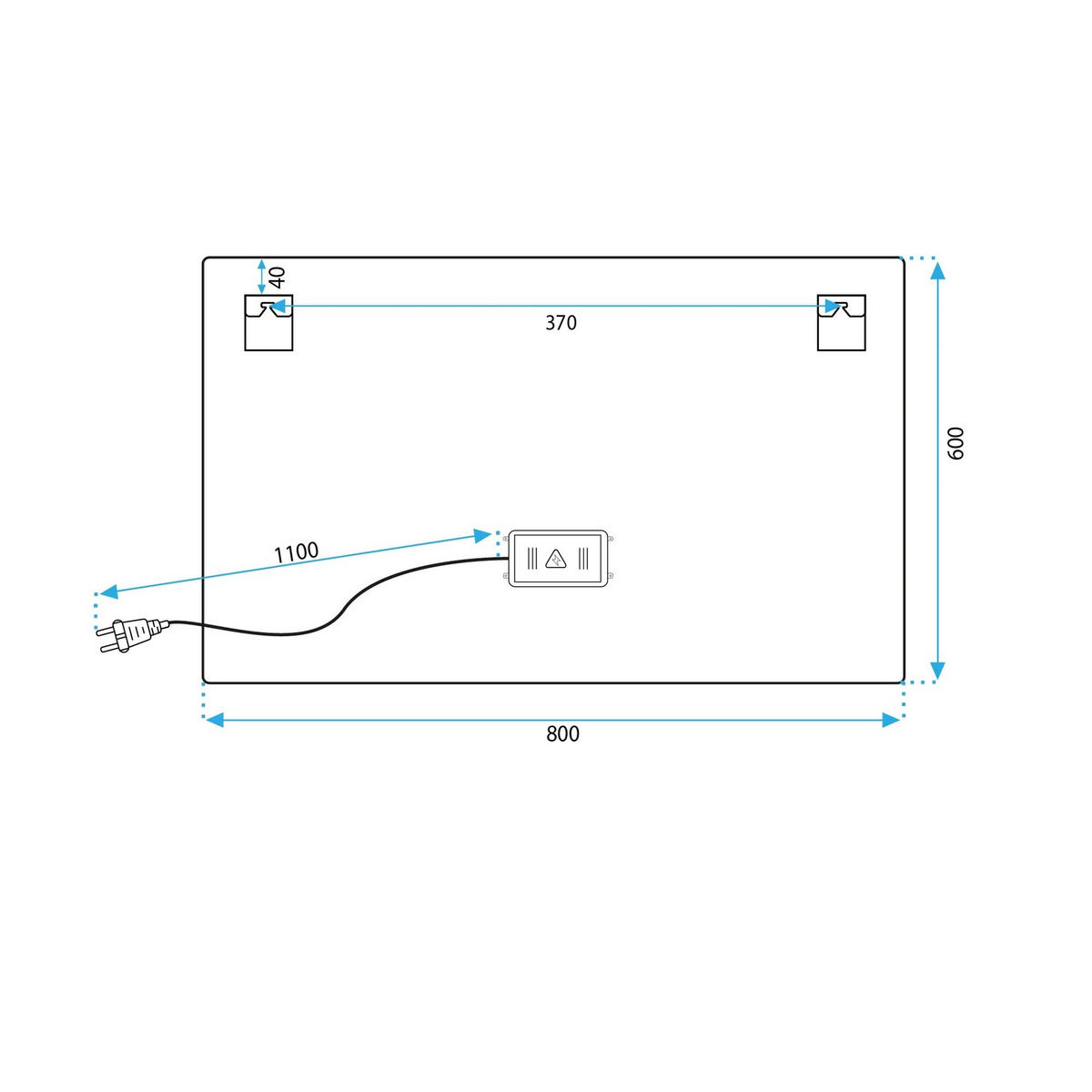SPIEGEL Rea Led 80x60cm P10407 - Weiß, Glas (80/60/2cm) - REA