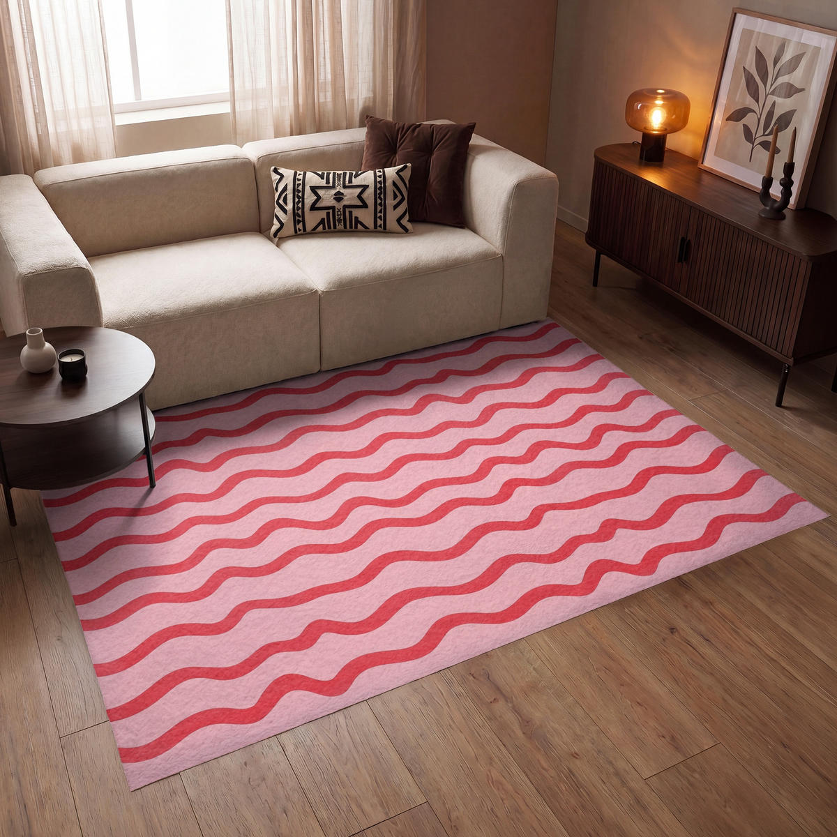 TEPPICH - Verspielt - Muster - Rot - 200x140 cm - Rot, Kunststoff/Textil (200/0.4cm) - OnlyWow