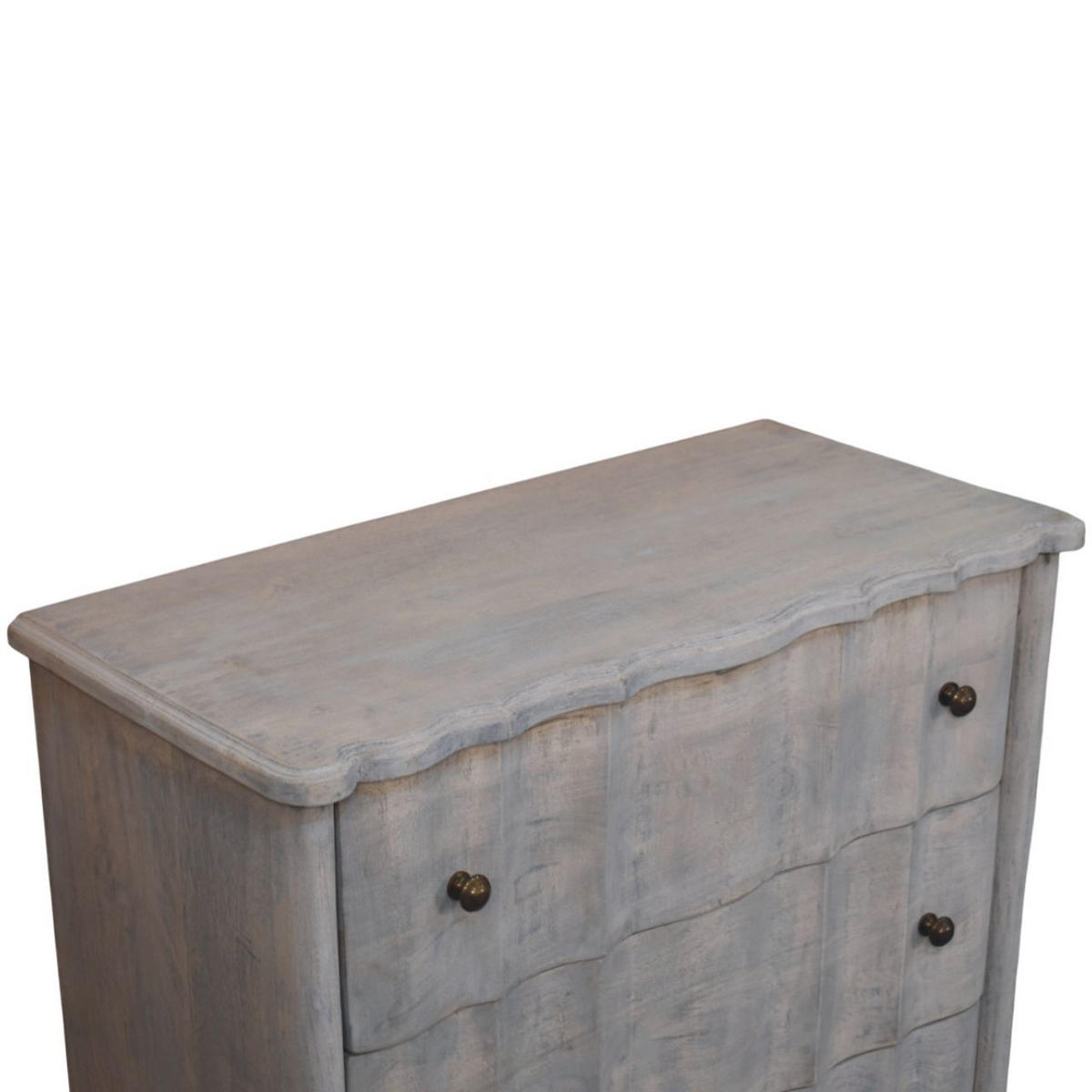 KOMMODE mit Acid-Wash-Finish, 3 Schubladen, runde Füße, grau - Braun/Grau, Naturmaterialien/Holz (85/83/40cm) - Artisan Furniture