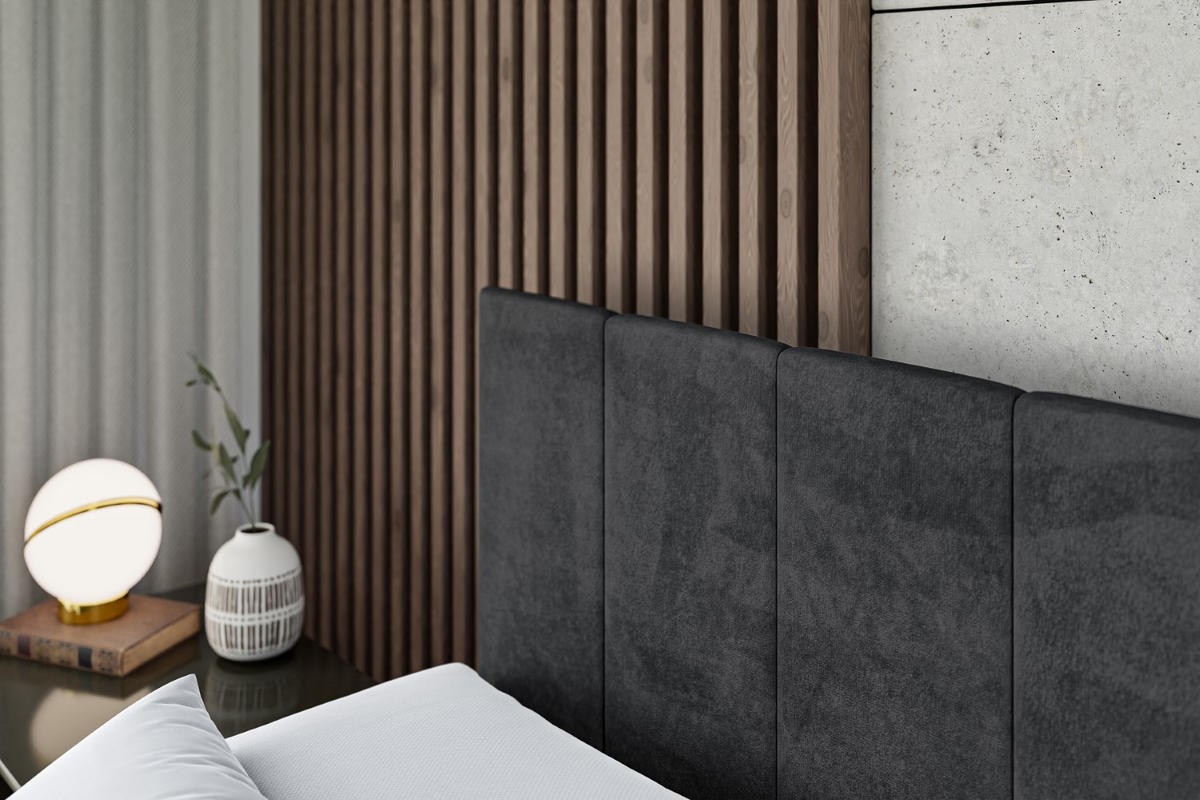 BOXSPRINGBETT MOETI KING - 180x200 - H3/H4 - Schwarz - Schwarz, Holzwerkstoff (180/200cm) - ALTDECOR