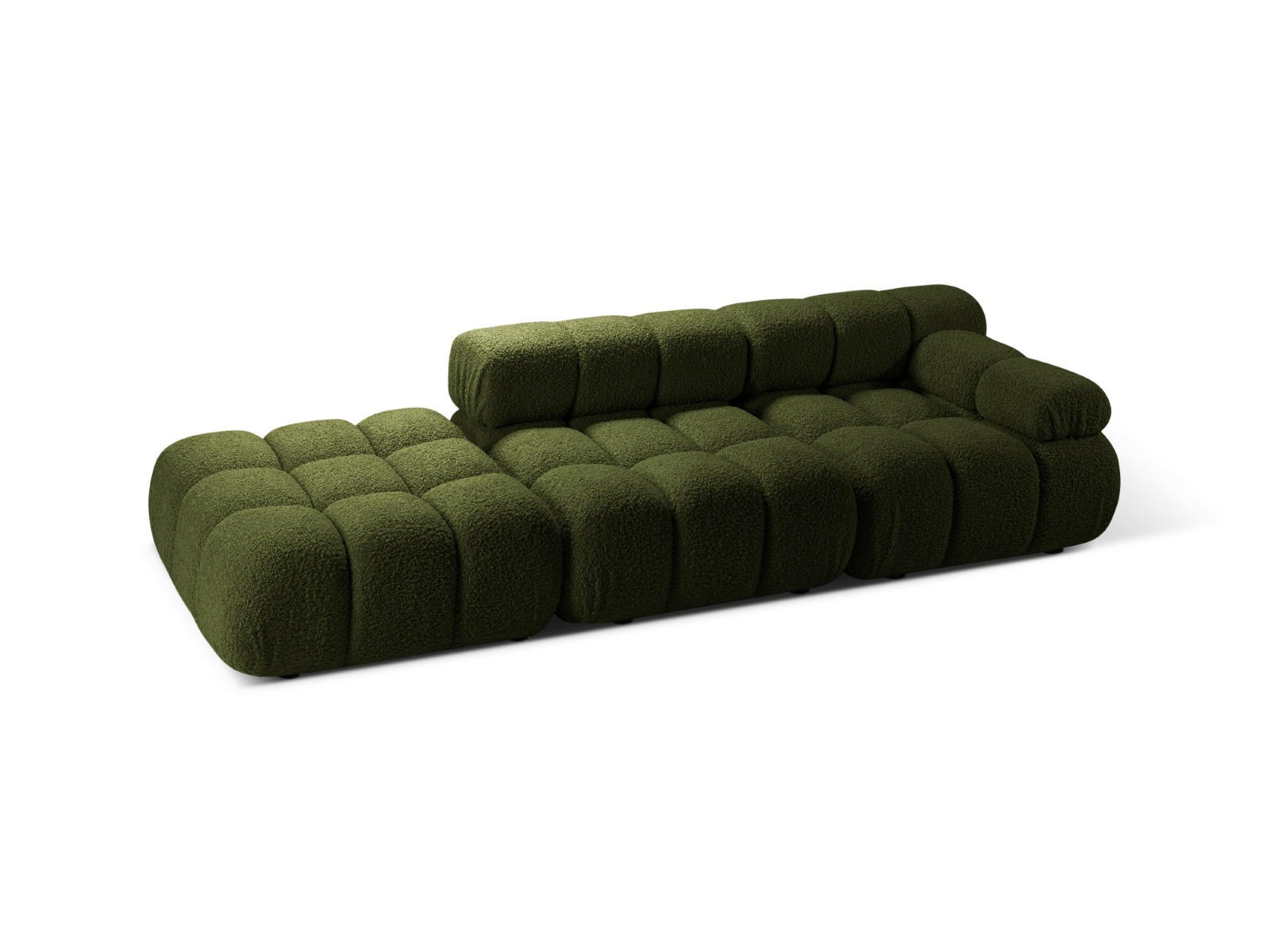 SOFA modular rechts Bellis aus Boucle grün 4 Sitzplätze - Grün, Textil (282/70/94cm) - Micadoni