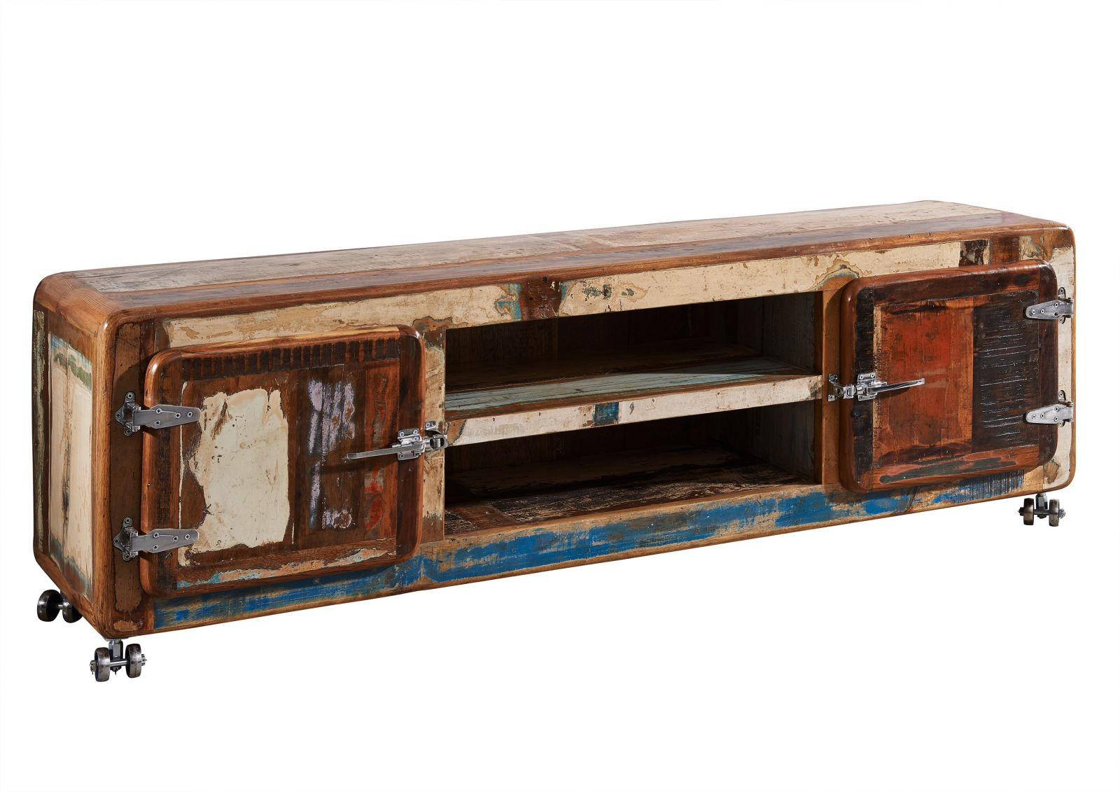 TV-BOARD Altholz 180x45x53 mehrfarbig lackiert FREEZY #32 - Multicolor, Holz (180/53/45cm) - Massivmoebel24