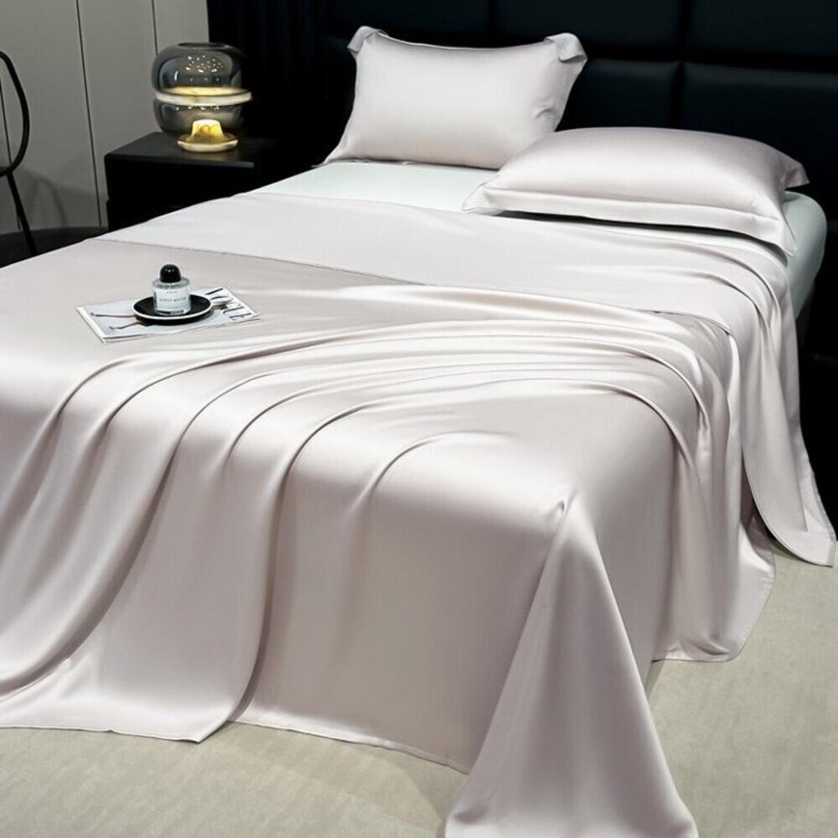 BETTWÄSCHE,CHAMPAGNERROSA, Eisseidenstoff, 230 x 160 cm - Silberfarben, Textil (160/230cm) - Authentics