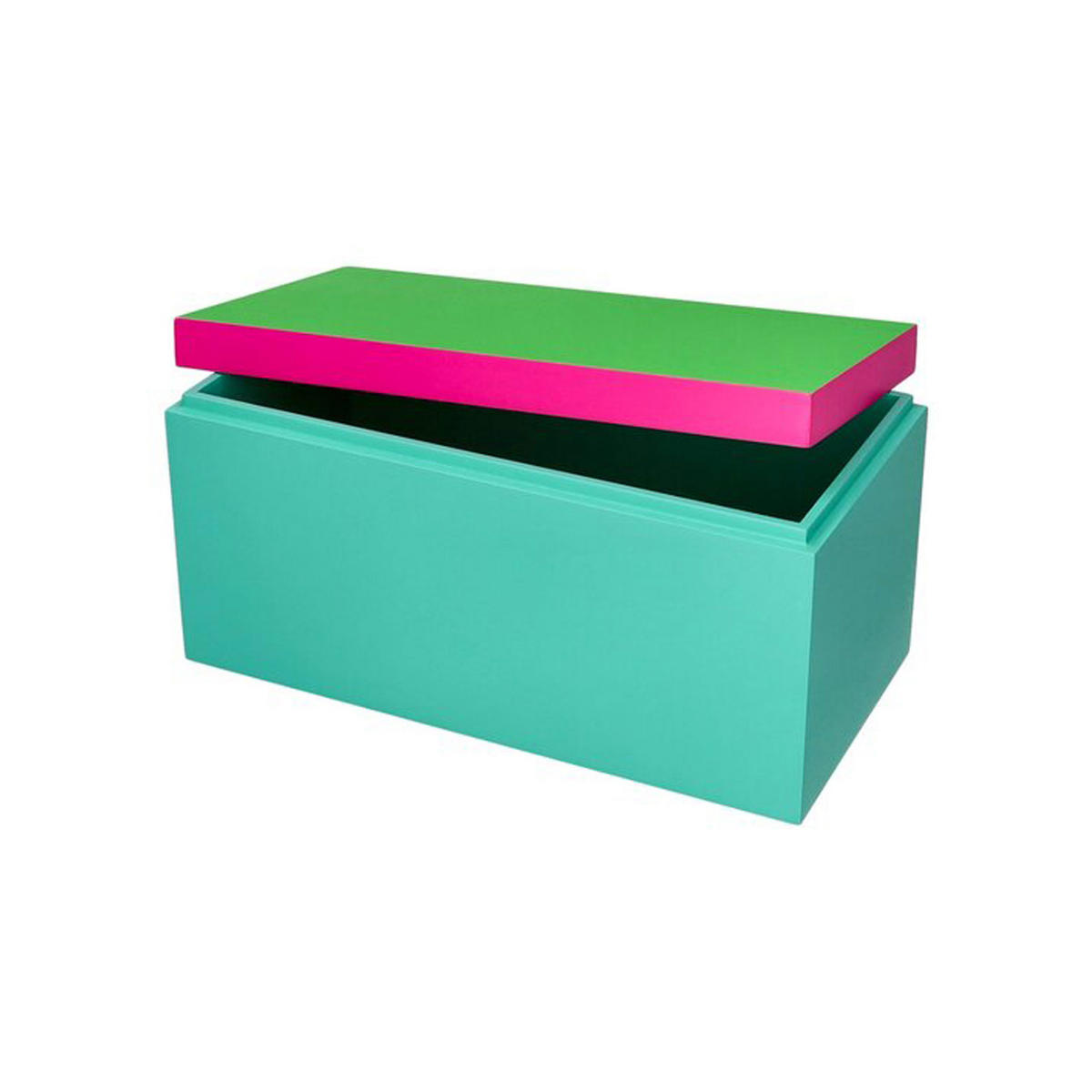 AUFBEWAHRUNGSBOX Neo M, MDF, Neon Grün / Neon Pink / Türkis, 26 x 13 cm - Grün, Holzwerkstoff (14.5/26/14.5cm) - Gift Company