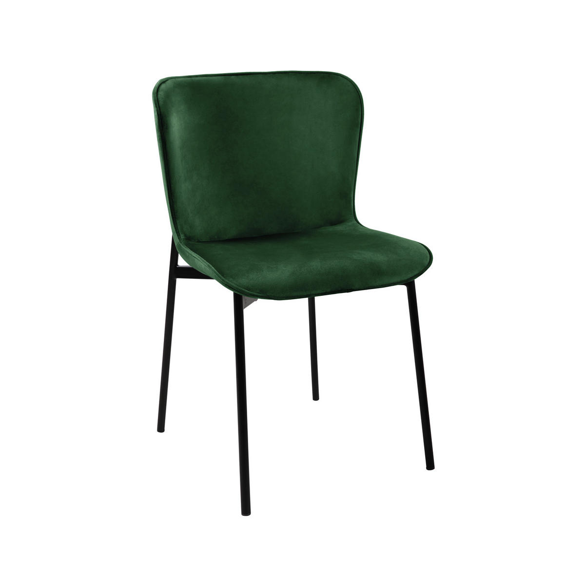 ESSZIMMERSTUHL MARY 2er Set - Dunkelgrün/Schwarz, Textil/Metall (50/81/50cm) - SVITA