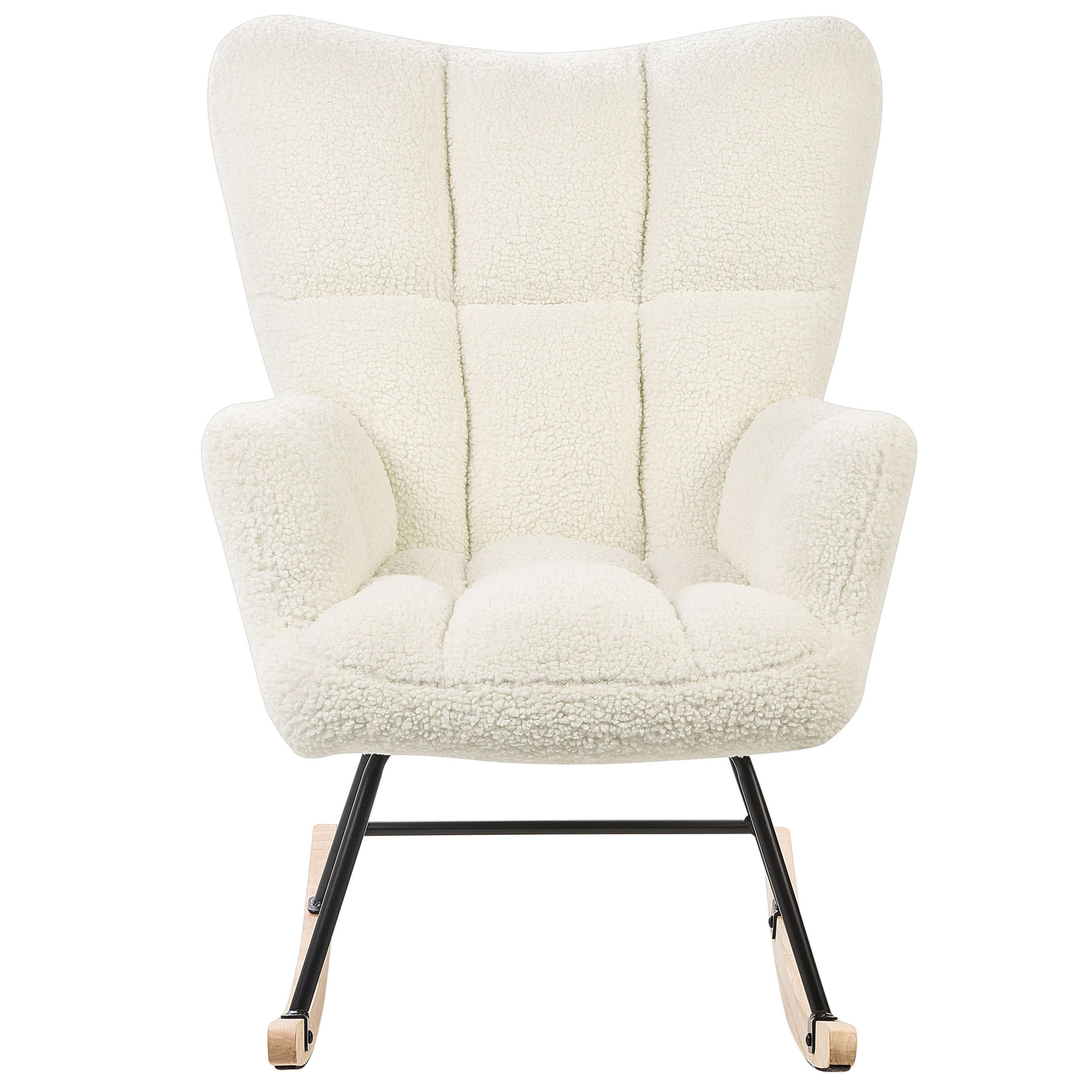 SCHAUKELSESSEL Bouclé Weiß Oulu - Weiß, Textil/Metall (71/108/83cm) - Beliani