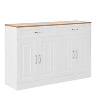 SIDEBOARD DE-37574 120/35/80,5 cm mit 4 Türen und 2 Schubladen Holz/Weiß - Weiß, Holzwerkstoff (120/80.5/35cm) - ComfortXL