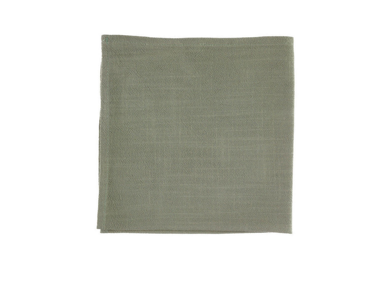 TISCHSERVIETTE - 6er-Set - Leinen und Baumwolle in Grau-Grün - Grün, Textil (40/40cm) - Björn