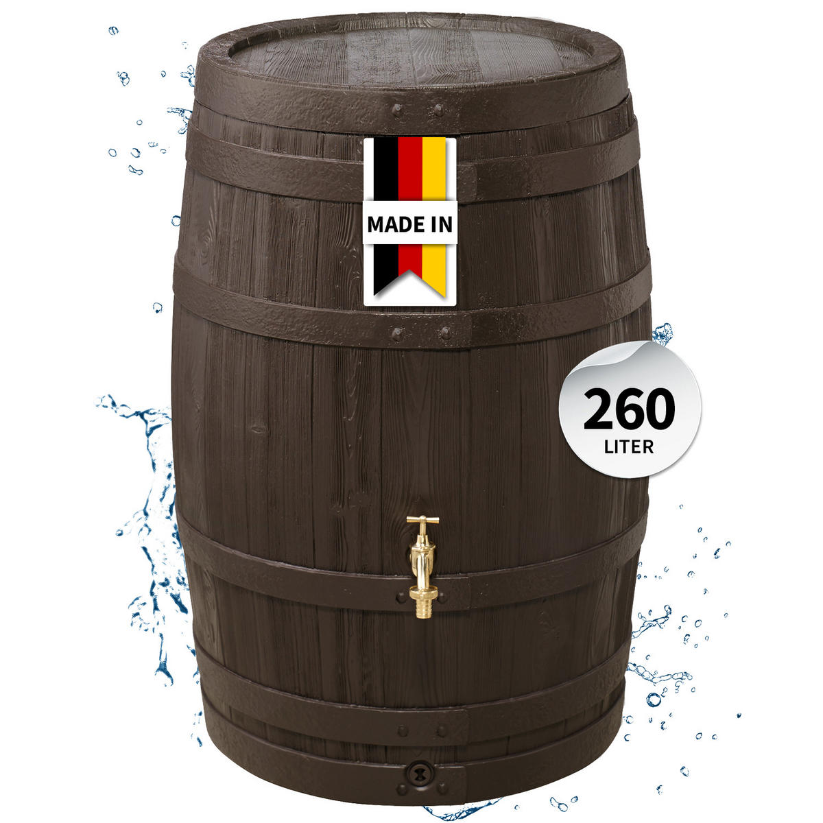 REGENFASS 260 L, braun - Braun, Kunststoff (65/93/65cm) - GARANTIA