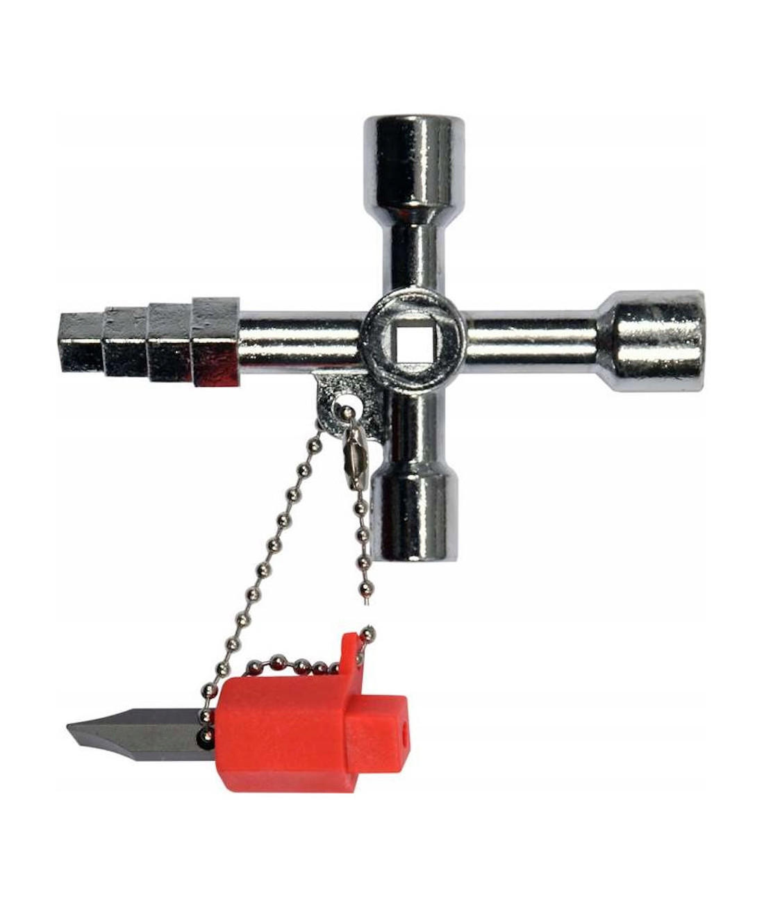 SCHALTSCHRANKSCHLÜSSEL - mit 6 Funktionen, Universalschlüssel - Multicolor, Metall (16/9/2cm) - TRIZERATOP