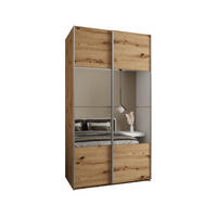 SCHWEBETÜRENSCHRANK 245,5/130/64 2-türig - Silberfarben/Eiche Artisan, Holz/Metall (130/245/64cm) - Abiks Möbel
