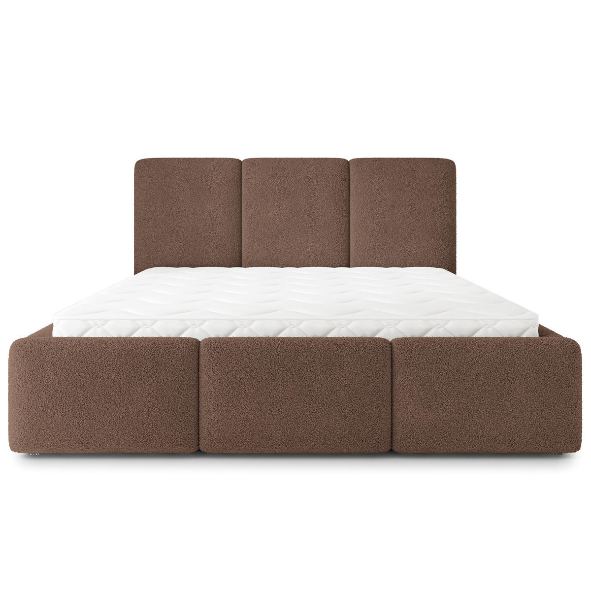 POLSTERBETT MORENA Q 180x200 cm mit Bettkästen - Braun - Braun, Holz (180/200cm) - MASSENO