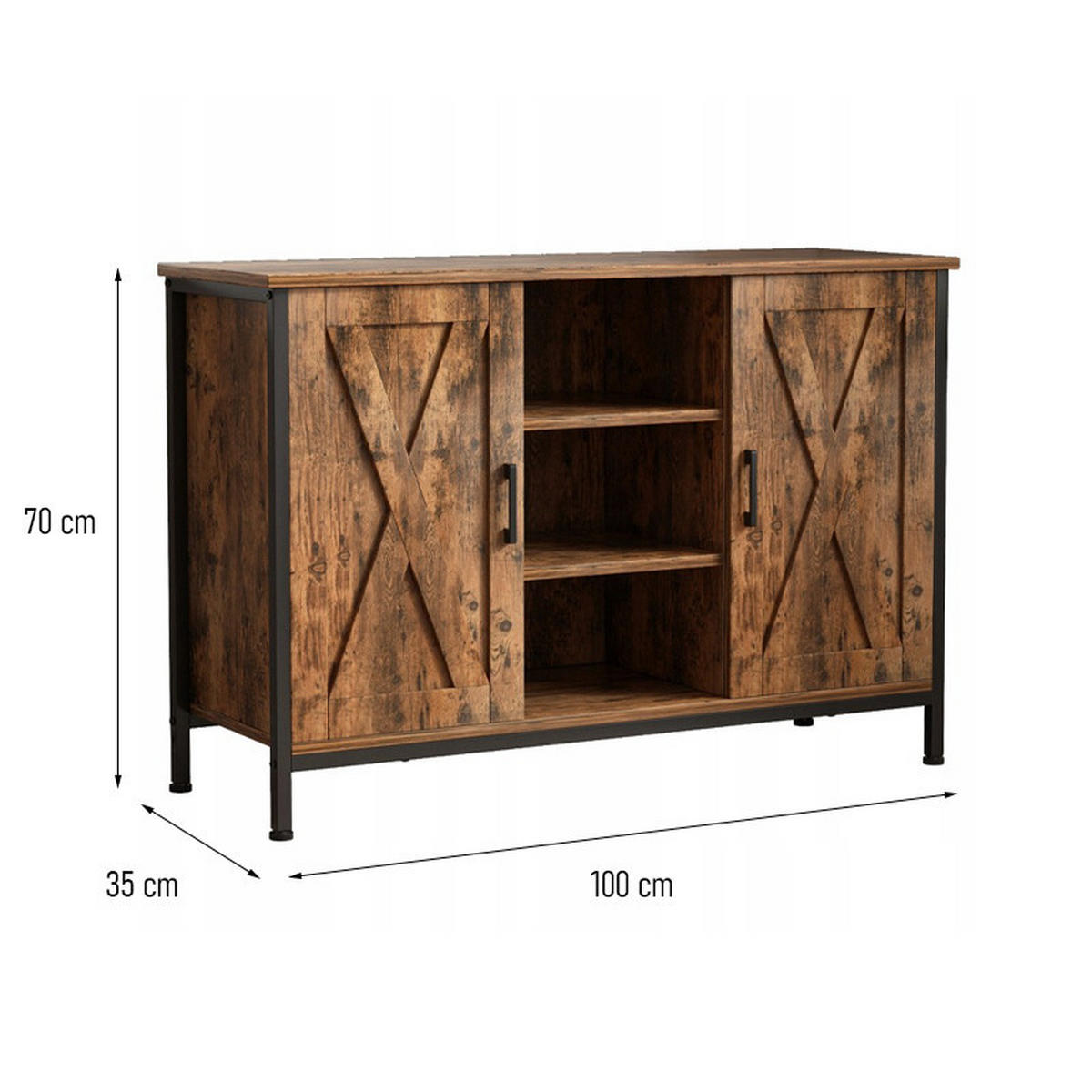 KOMMODE, braun 100/35/70 cm - Braun, Holzwerkstoff (100/70/35cm)