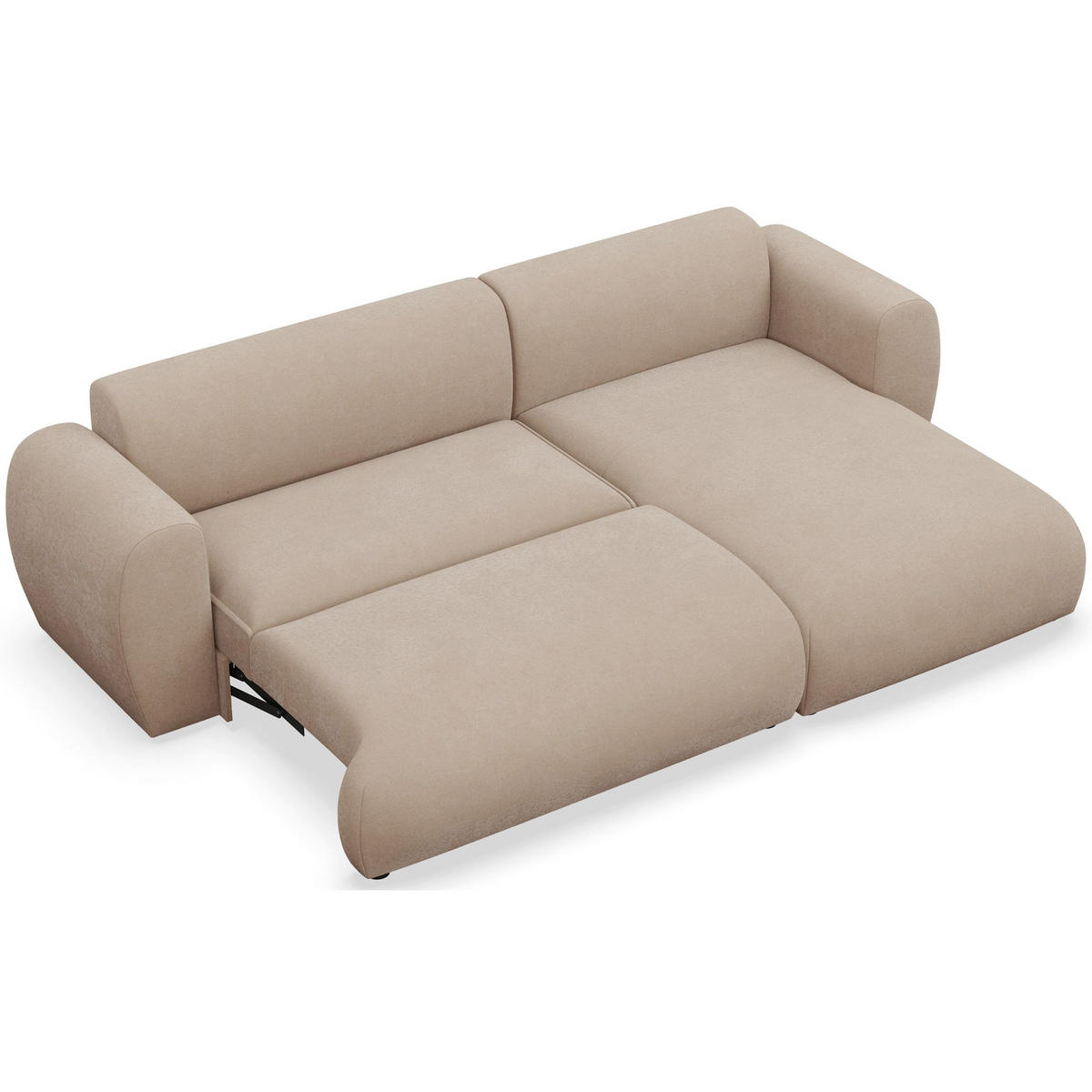 ECKSOFA Emia Beige rechts - Beige/Schwarz, Kunststoff/Textil (156/262cm) - Selsey