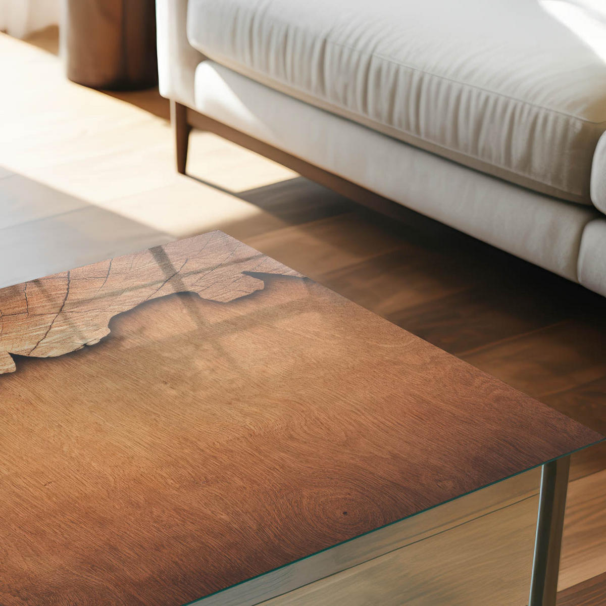GLASPLATTE 80x60 cm – Holzstruktur - Braun, Glas (0.4/80/60cm) - ArtPrintCave