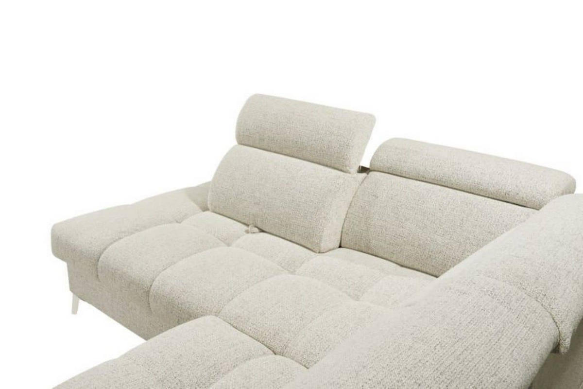 ECKSOFA mit elektrischer Sitztiefenverstellung und Bettkasten - Taupe/Chromfarben, Holz/Kunststoff (282/216cm) - ed exciting design