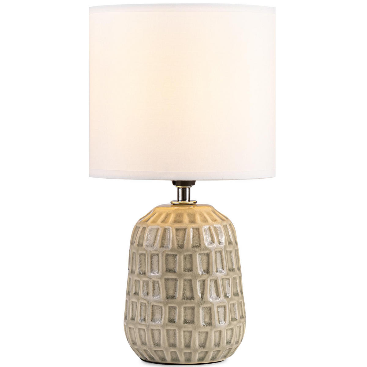 TISCHLAMPE STANDI 2-er Set, Creme - Creme, Keramik/Textil (17/17/32cm) - KONSIMO®