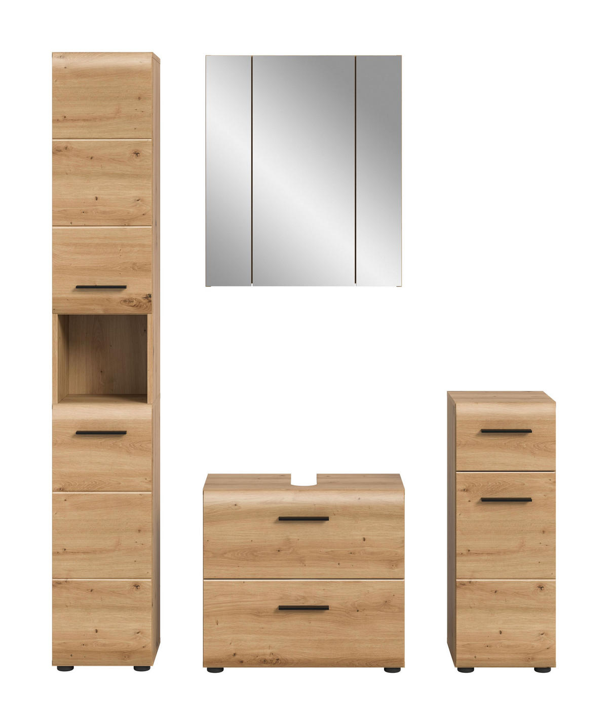 BAD-SET ICE 4-tlg. (B/H/T: ca. 150/185/30 cm) in Artisan Oak Nachbildung/Artisan Oak Nachbildung - Eiche Artisan, Holz (150/185/30cm)