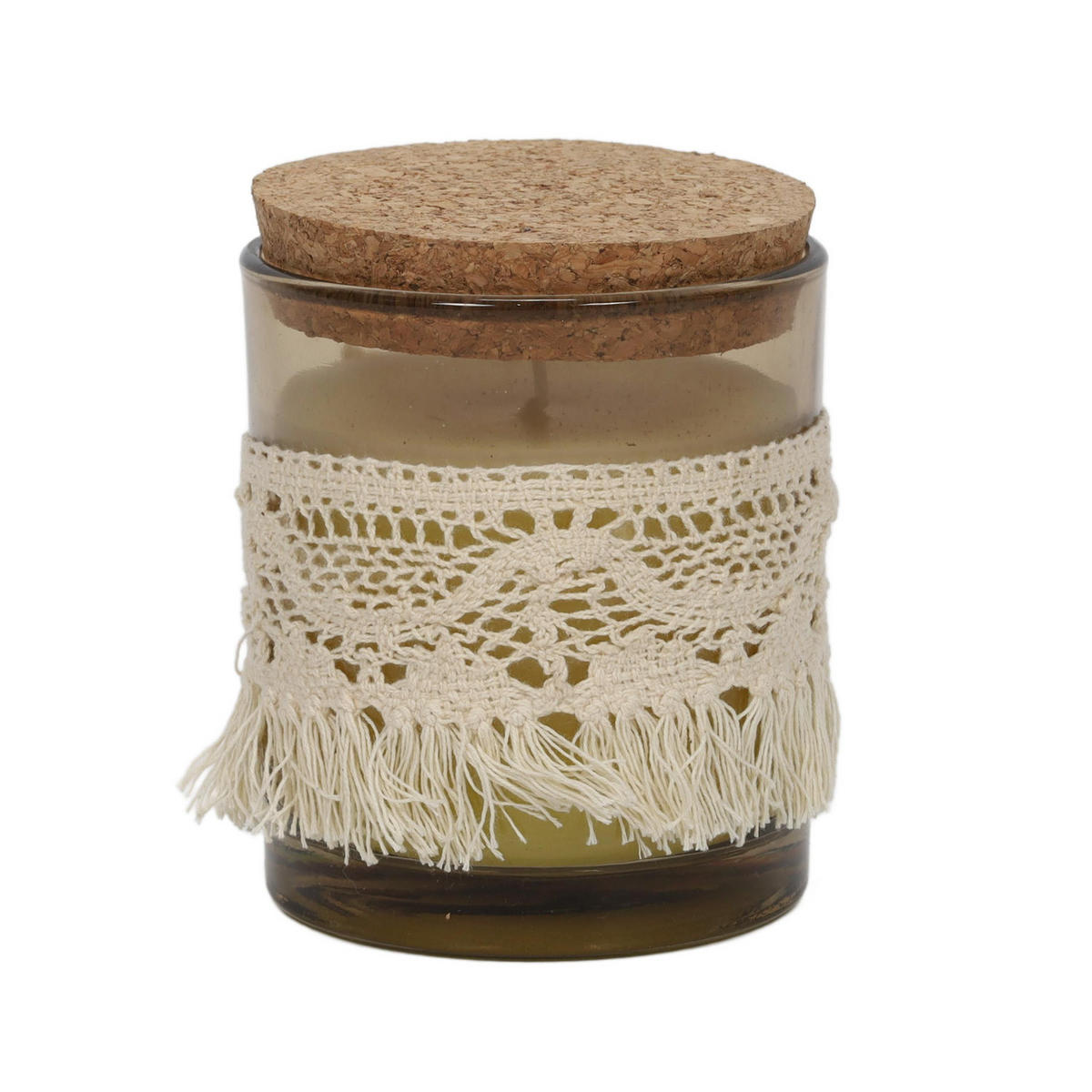 DUFTKERZE mit Korkdeckel 9/9/10 cm - Beige, Paraffin (10cm) - Homea