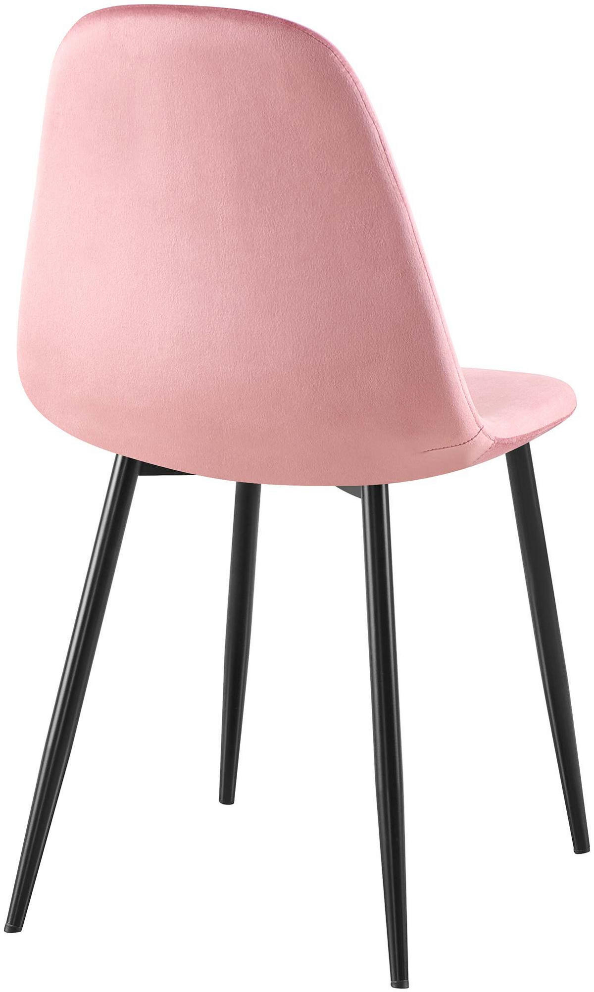 STUHL Samt Pink - Pink/Schwarz, Textil/Metall (44/88/51cm) - CLP