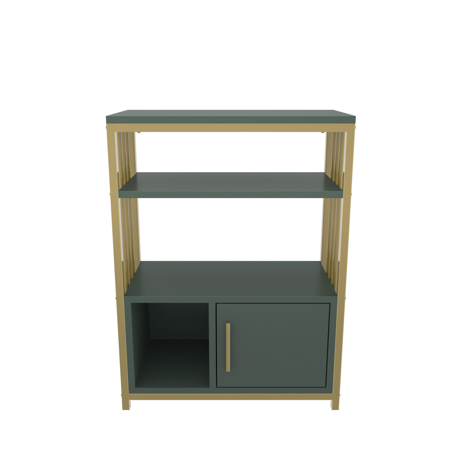 BÜCHERREGAL Letos Grün Gold - Goldfarben/Grün, Holzwerkstoff (29.6/80/60cm) - Decorotika
