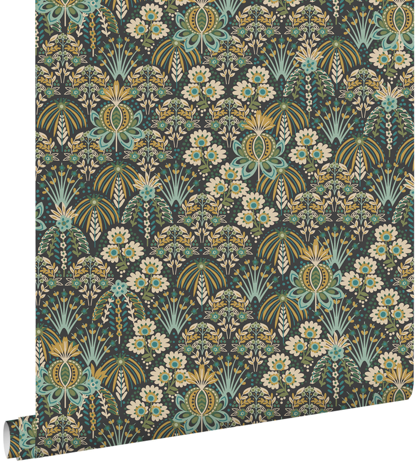 TAPETE Blumenmuster im Jugendstil 50 x 900 cm - Grün, Papier (50/900cm) - ESTAhome