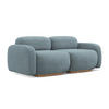 3-SITZER SOFA Bouclé Stoff Blau - Blau/Blaugrau, Holz/Textil (190/73/95cm) - Makamii