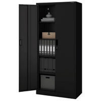 AKTENSCHRANK abschließbar KADO mit Flügeltüren 175x80x40cm Schwarz - Schwarz, Metall (80/175/40cm) - DELUKE
