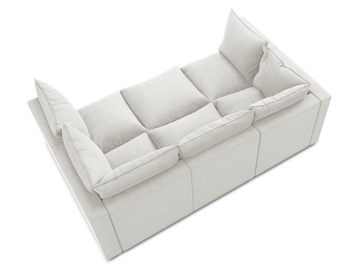 2-SITZER SOFA Strukturstoff Blau - Pastellblau/Schwarz, Holzwerkstoff/Kunststoff (180/77/90cm) - Makamii