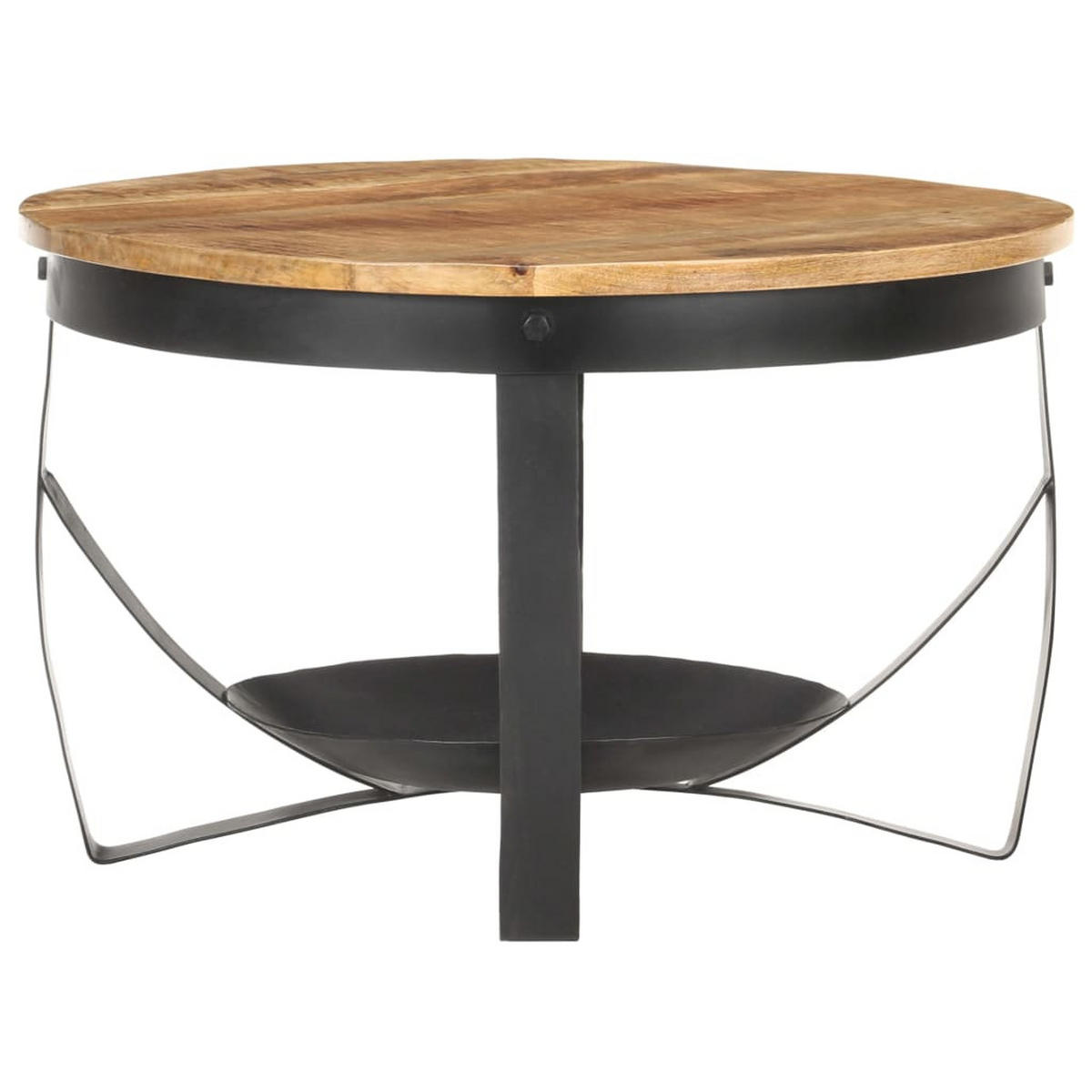 COUCHTISCH Ø68x43 cm Raues Mangoholz - Braun, Holz (68/68/43cm) - furnicato