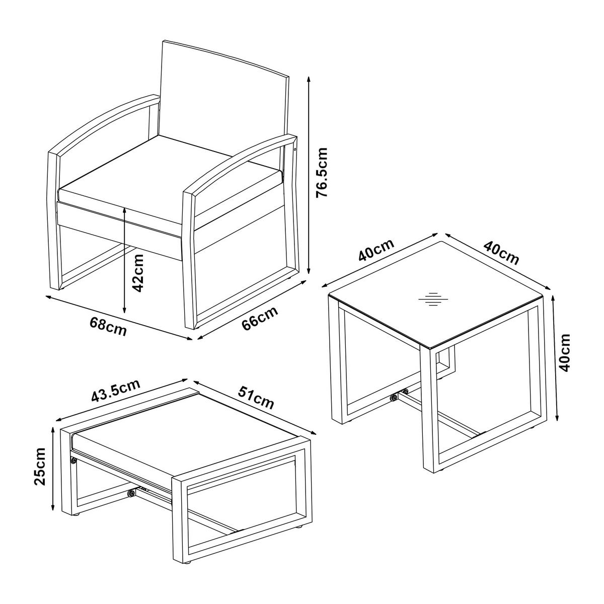 LOUNGE-SET 5 TLG. Calvello - Beige/Dunkelblau, Kunststoff/Metall - casa.pro