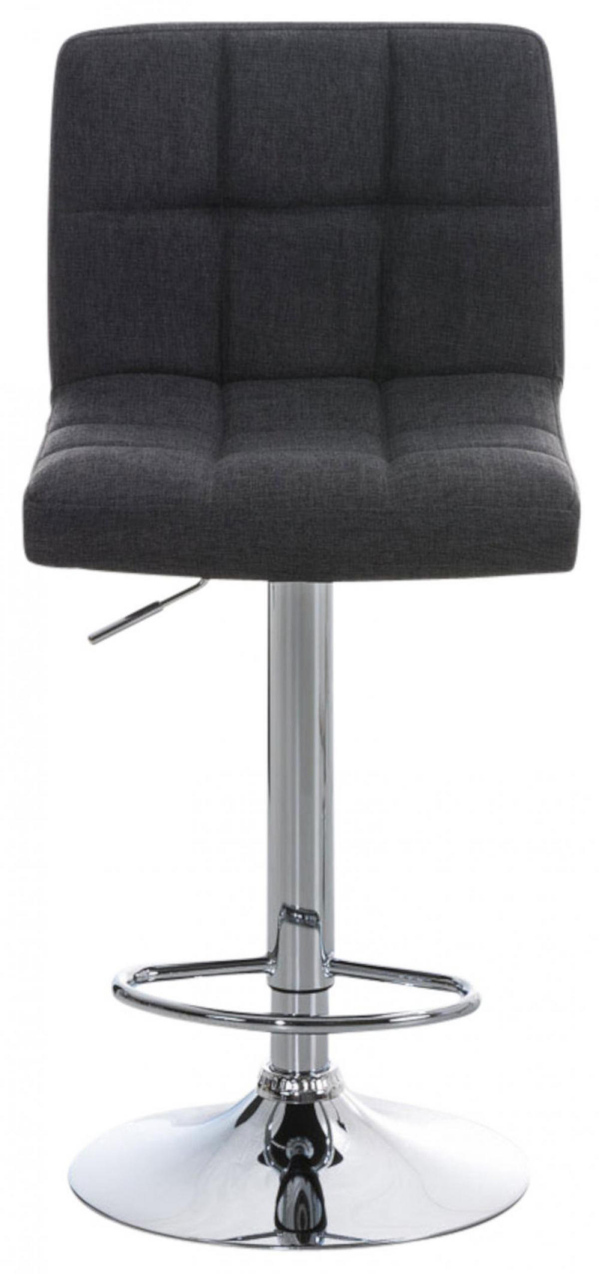 BARHOCKER 2er Set Stoff dunkelgrau - Chromfarben/Dunkelgrau, Textil/Metall (46/94/47cm) - CLP