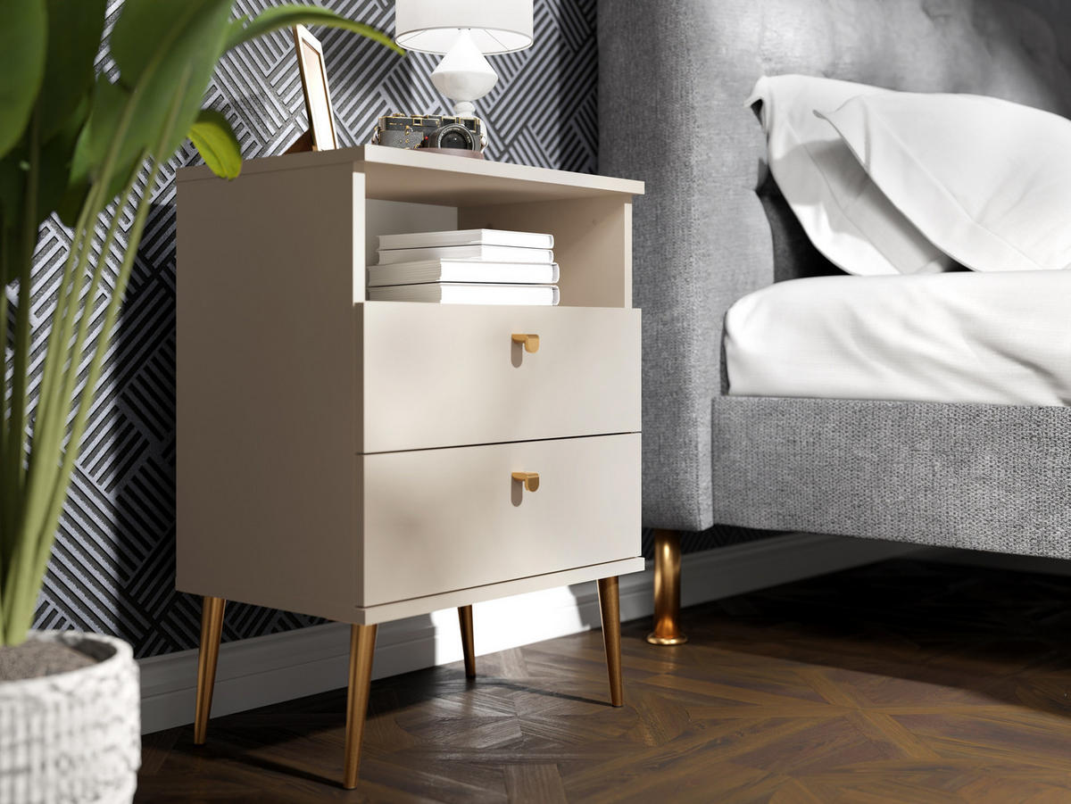 NACHTTISCH Beige 50/69,5/33,9 - Beige, Holzwerkstoff (50/70/34cm) - RAUMHIRSCH FURNITURE
