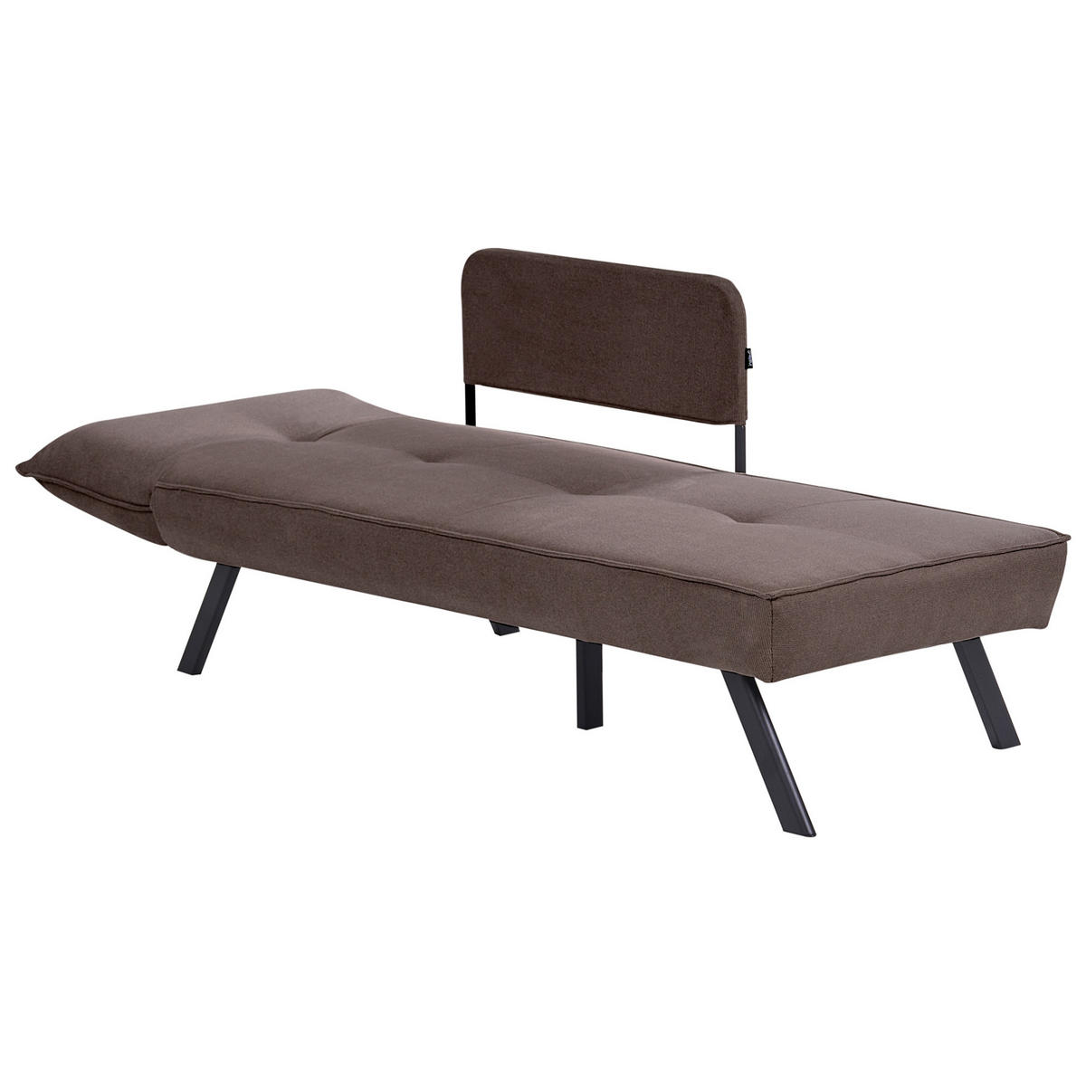 ČALOUNĚNÉ LEHÁTKO CHAISE LONGUE LEVOSTRANNÉ Látka Hnědé Rocamadour - černá/hnědá, textil (150/83/72cm) - Beliani