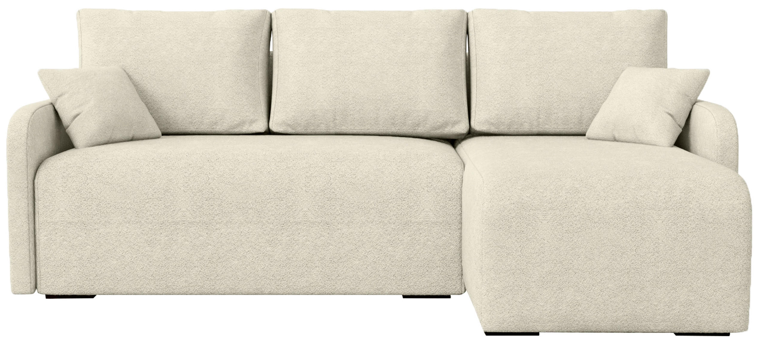 ECKSOFA Malen mit Schlaffunktion Beige Bouclé - Ecru, Textil (215/141cm) - Bromarkt